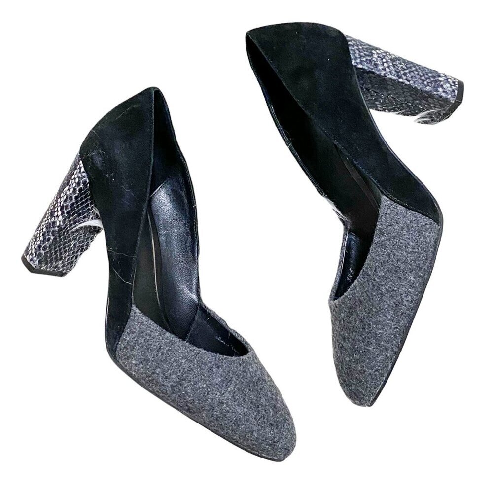 Elie Tahari Evon pumps with snake block heel, Size 38.5 EU